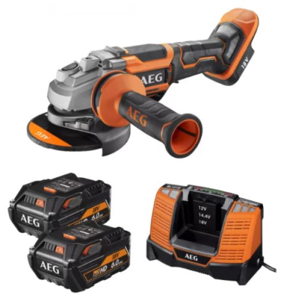 AEG BEWS 18-125BLPX2-502C  Akülü Kömürsüz Motorlu Taşlama 18V 4.0Ah