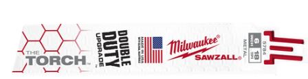 Milwaukee 48005784 Torch Ağır Hizmet Bıçağı 6" 18TPI 5 Adet