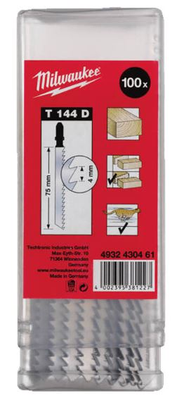 Milwaukee 4932430461 T144D Dekupaj Bıçağı 75x4mm 100Adet